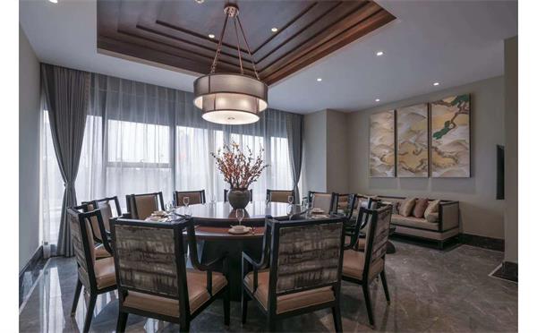 新中式餐廳設計（jì）效果圖