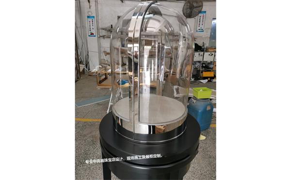 圓弧頂玻璃罩珠寶展櫃